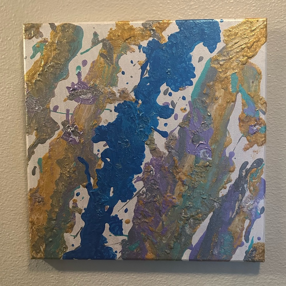 Dreamer -14x14 acrylic on stretched canvas- lots of texture! One of a kind!